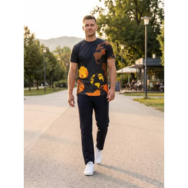  Herren Freizeithemd Premium ALTISPORT VOJ/ALM130TR06 SCHWARZ-ORANGE 