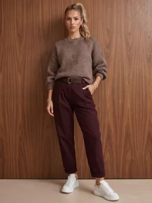 Damenhosen DSTREET UY3186 BURGUND