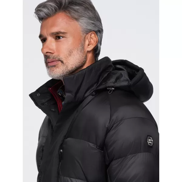  Herren-Winterjacke OMBRE OM-JALJ-0263 SCHWARZ 