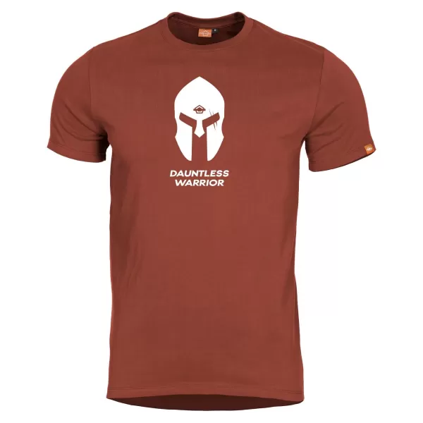  Herren-T-Shirt PENTAGON AGERON SPARTAN HELMET K09012-SH-74 KASTANIENBRAUNES ROT 