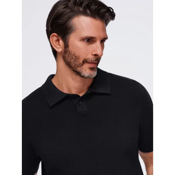  Herren-Poloshirt OMBRE OM-POSS-0178 SCHWARZ 
