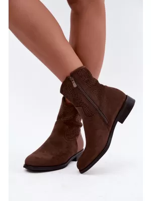 Damen-Stiefeletten S.BARSKI HY62-8125 SCHOKOLADE