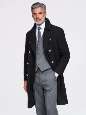 Herrenmantel OMBRE OM-COWC-0156 SCHWARZ