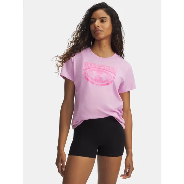  Damen-T-Shirt UNDER ARMOUR UA W VARSITY SS 6010592-669 ROSA 