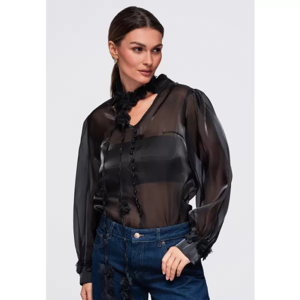  Damenbluse OMBRE OW-TS-E0086 SCHWARZ 