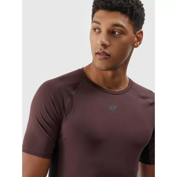  Herren-T-Shirt 4F WAW25TTSHM2402 DUNKELBRAUN 