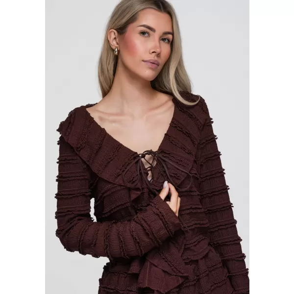  Damenbluse OMBRE OW-TS-E0067 DUNKELBRAUN 