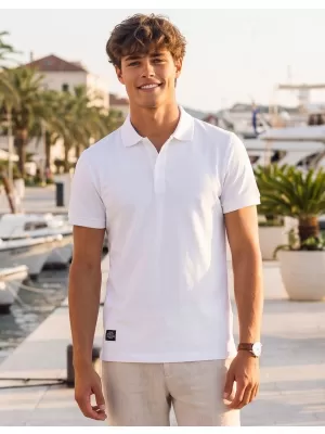 Herren-T-Shirt mit Kragen ALTISPORT NP/ALMST90601 WEIß