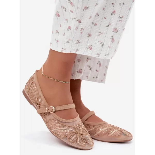  Ballerinas für Damen BOTO CH951 DUNKELBEIGE 