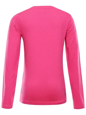 Schnell trocknendes Kinder-T-Shirt ALPINE PRO LOUSO ROSA GLÜHEN
