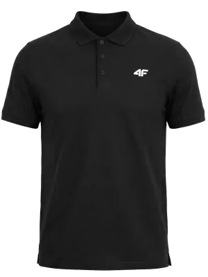 Herren-T-Shirt mit Kragen 4F WMM00TPTSM0771 TIEFSCHWARZ