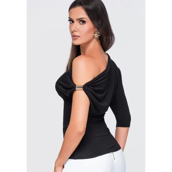  Damen-T-Shirt OMBRE OW-TS-E0075 SCHWARZ 