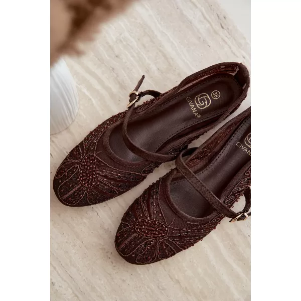  Ballerinas für Damen BOTO CH951 BRAUN 