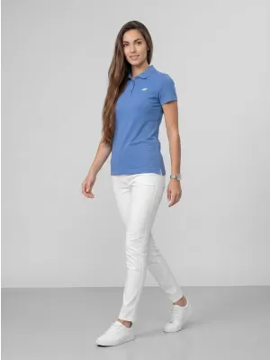 Damen-T-Shirt mit Kragen 4F WMM00TPTSF0768 DENIM