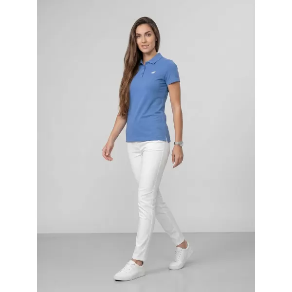  Damen-T-Shirt mit Kragen 4F WMM00TPTSF0768 DENIM 
