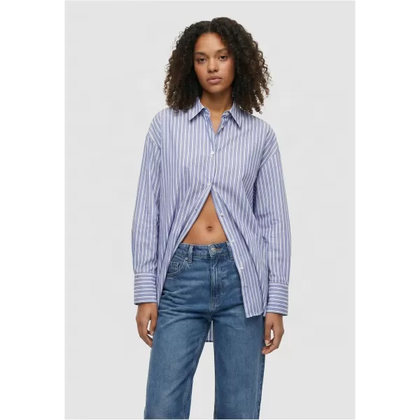  Damenbluse URBAN CLASSICS TB8543-03326 BLAU/WEIß 