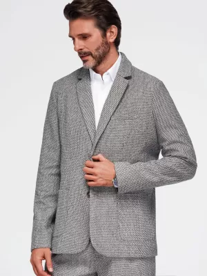 Herrenjacke OMBRE OM-BLZB-0130 BRAUNE MELANGE