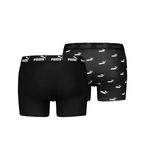  Herren-Boxershorts PUMA ELEMENTS MEN LOGO PRINT BOXERS 2P 93875405 SCHWARZ 