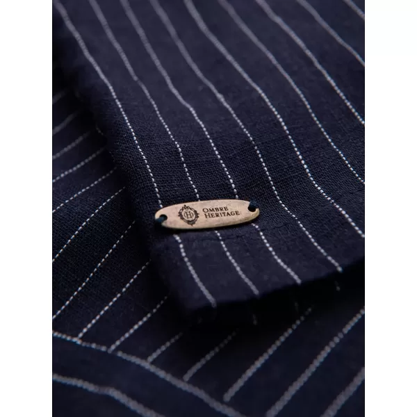  Herrenhemd OMBRE OM-SHSS-0222 MARINEBLAU 