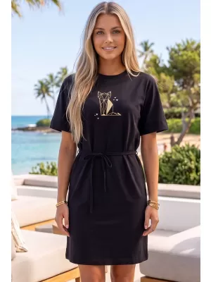 Kleid ALTISPORT ALW091816 SCHWARZ UND GOLD