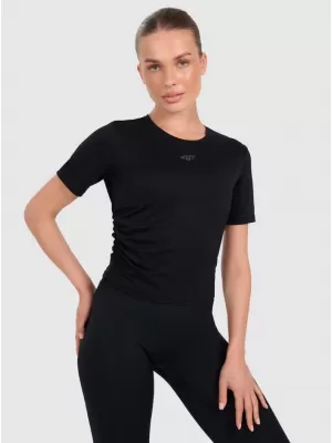 Funktions-T-Shirt für Damen 4F WAW25TFLOF433 TIEFSCHWARZ