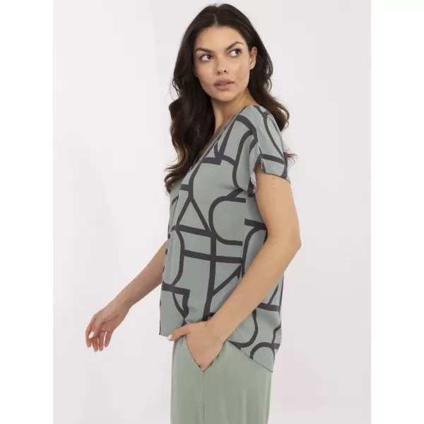  Damenbluse SUBLEVEL D73771M11171D KHAKI/SCHWARZ 