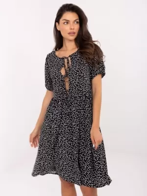 Kleid SUBLEVEL D73771M30466A SCHWARZ UND WEIß