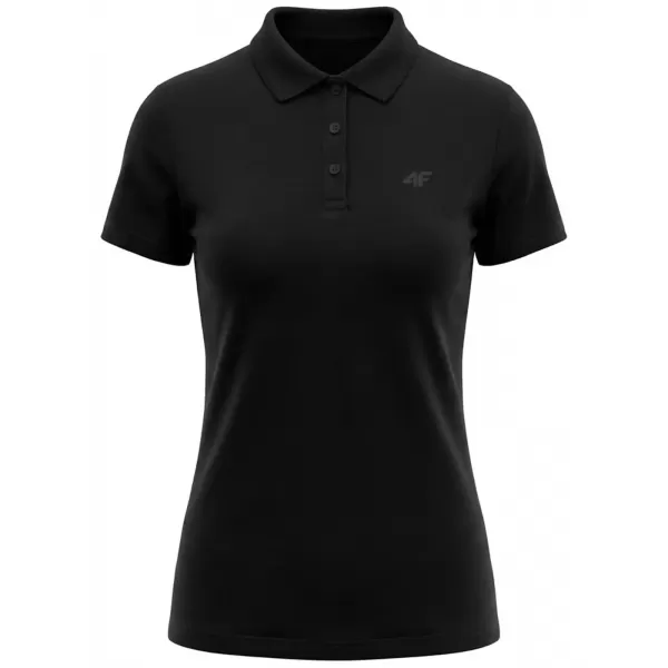  Damen-T-Shirt mit Kragen 4F WMM00TPTSF0768 TIEFSCHWARZ 