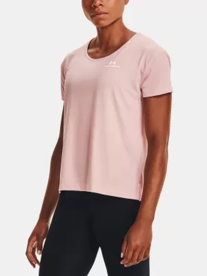 Damen-T-Shirt UNDER ARMOUR UA RUSH ENERGY CORE SS 1365683-685 ROSA