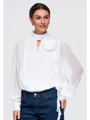 Damenbluse OMBRE OW-TS-E0085 WEIß