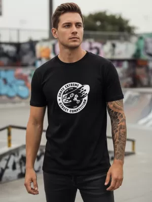 Herren-T-Shirt DSTREET NX077R SCHWARZ