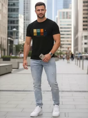 Herren-T-Shirt DSTREET NX5103R-BK SCHWARZ