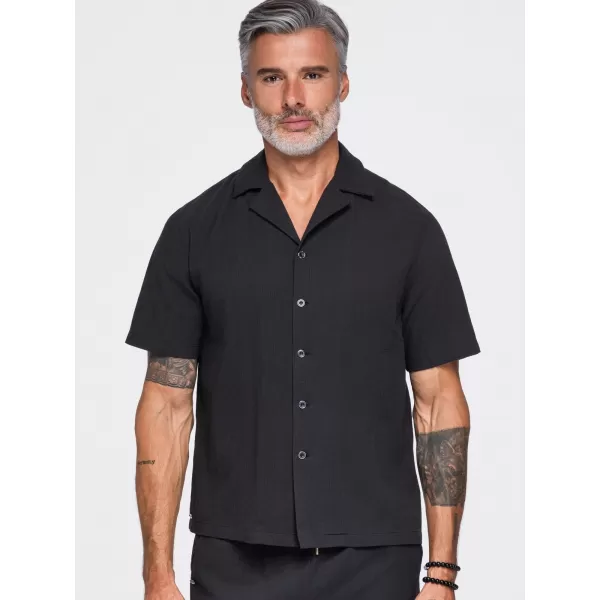  Herrenhemd OMBRE OM-SHSS-0221 SCHWARZ 