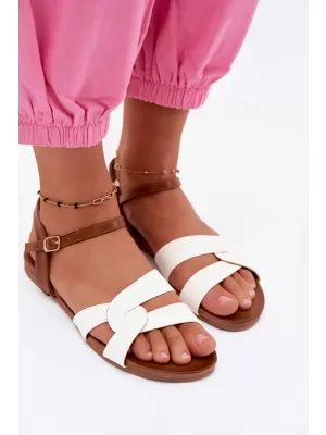 Damensandalen S.BARSKI KV51-022 BRAUN/WEIß