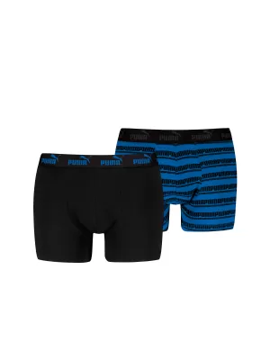 Herren-Boxershorts PUMA ELEMENTS MEN STRIPED BOXERS 2P 93884203 SCHWARZ/BLAU