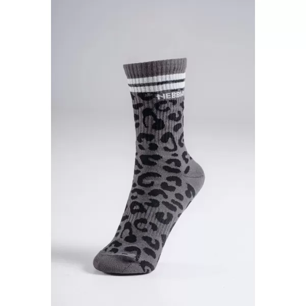  Crew-Socken mit Leopardenmuster NEBBIA PRIMAL 106 SCHWARZER LEOPARD 