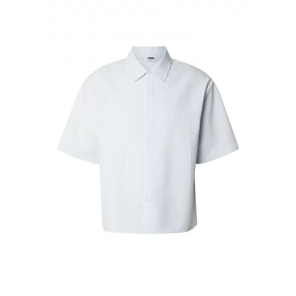  Herrenhemd URBAN CLASSICS TB8417-22394 BLAU/WEIß EINFRIEREN 