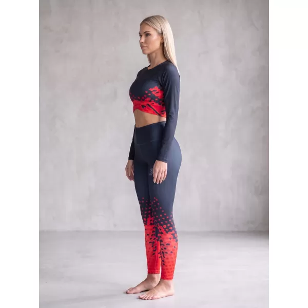  Premium-Leggings für Damen (neue Größen) ALTISPORT VOJ/ALW109LEG05 ROT-SCHWARZ 