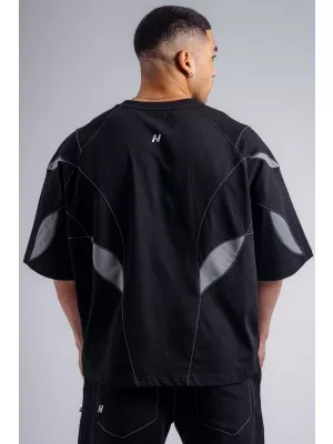 Übergroßes Pump-Cover-T-Shirt NEBBIA PRIMAL 871 SCHWARZ