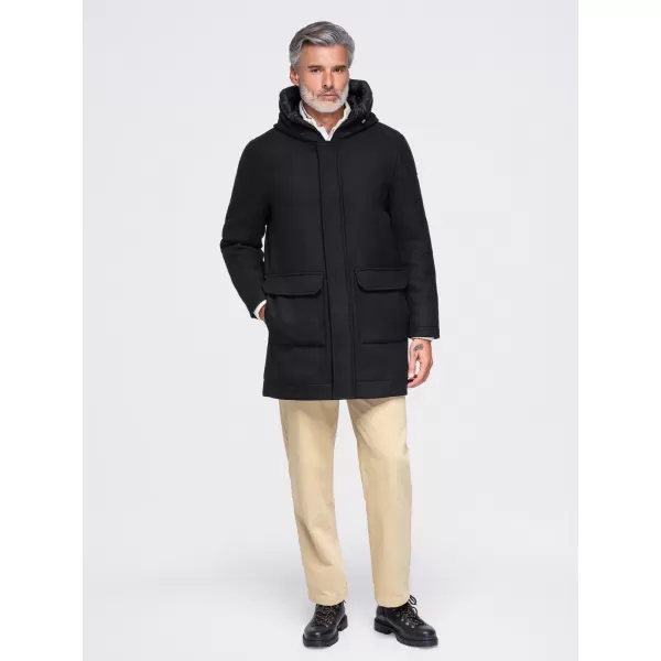  Herrenparka OMBRE OM-COWC-0161 SCHWARZ 
