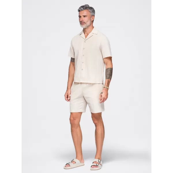  Herrenhemd OMBRE OM-SHSS-0221 CREME 