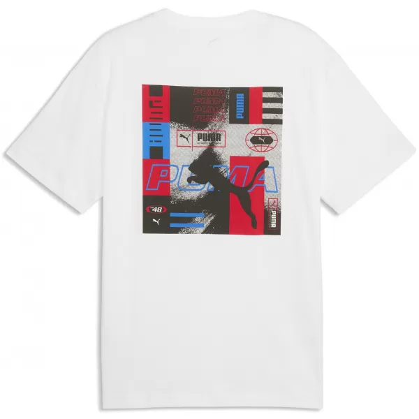  Herren-T-Shirt PUMA GRAPHICS RELAXED STACKED TEE 69436802 PUMA WEIß 