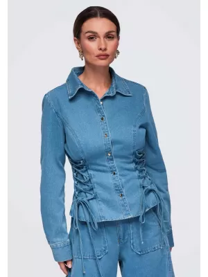 Damenhemd OMBRE OW-SH-E0070 BLAU