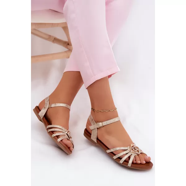  Damensandalen S.BARSKI KV61-6056 HELLES GOLD 