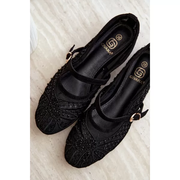  Ballerinas für Damen BOTO CH951 SCHWARZ 