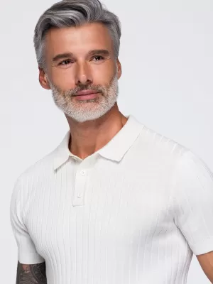 Herren-Poloshirt OMBRE OM-POSS-0180 CREMEFARBEN