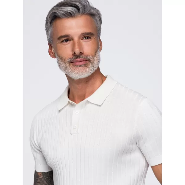  Herren-Poloshirt OMBRE OM-POSS-0180 CREMEFARBEN 