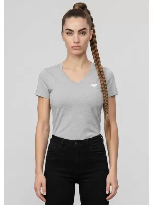 Damen-T-Shirt 4F WMM00TTSHF3307 KALTE HELLGRAUE MELANGE