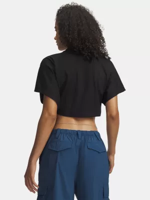 Damen-T-Shirt UNDER ARMOUR CROPPED SCRIPT SS TEE 6009677-008 SCHWARZ