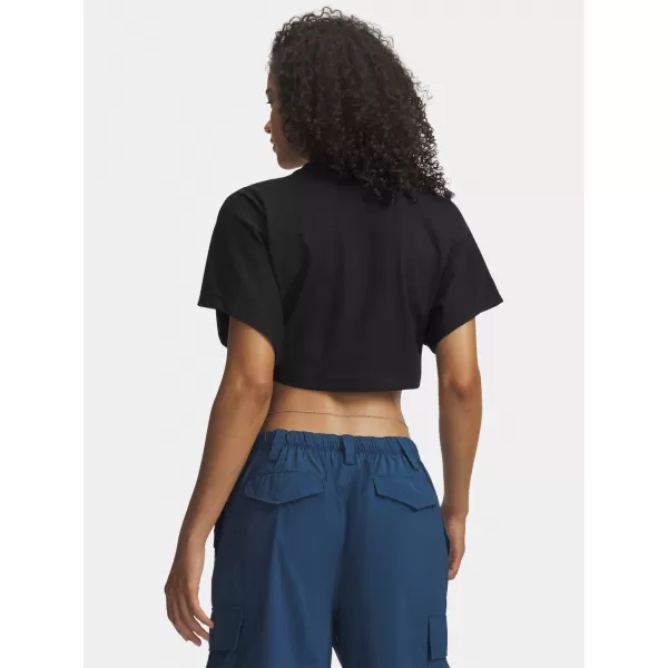  Damen-T-Shirt UNDER ARMOUR CROPPED SCRIPT SS TEE 6009677-008 SCHWARZ 